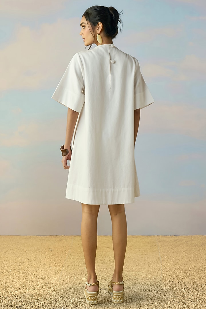 Ivory Organic Cotton Cutwork Mini Summer Dress by Dash and Dot at Pernia's Pop Up Shop