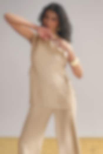 Beige Modal & Silk Tabard-Style Top by Dash and Dot at Pernia's Pop Up Shop