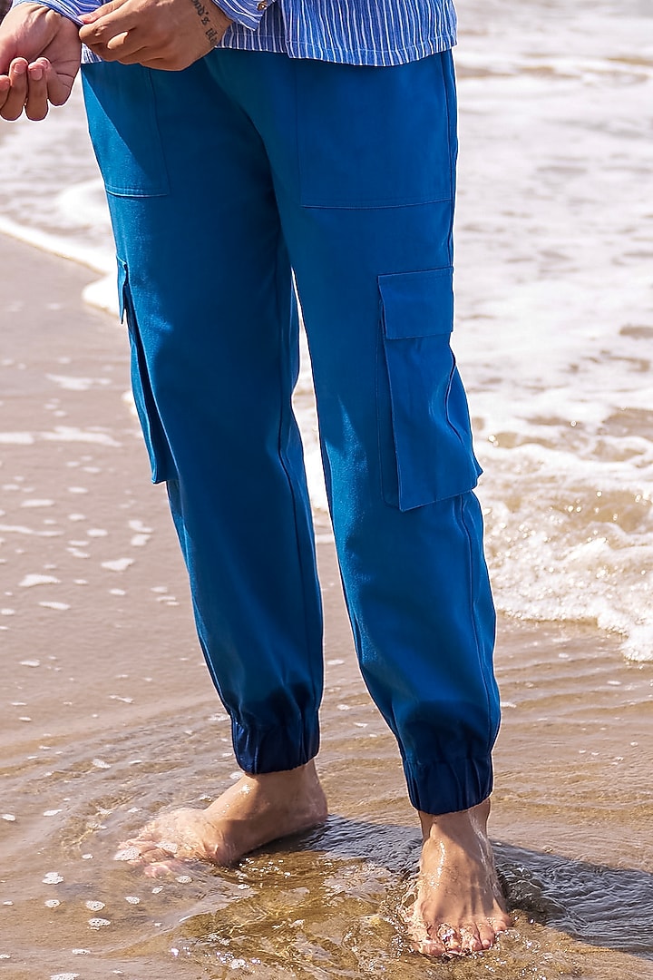 Inky Blue Organic Cotton Joggers by Dash and Dot Men at Pernia's Pop Up Shop