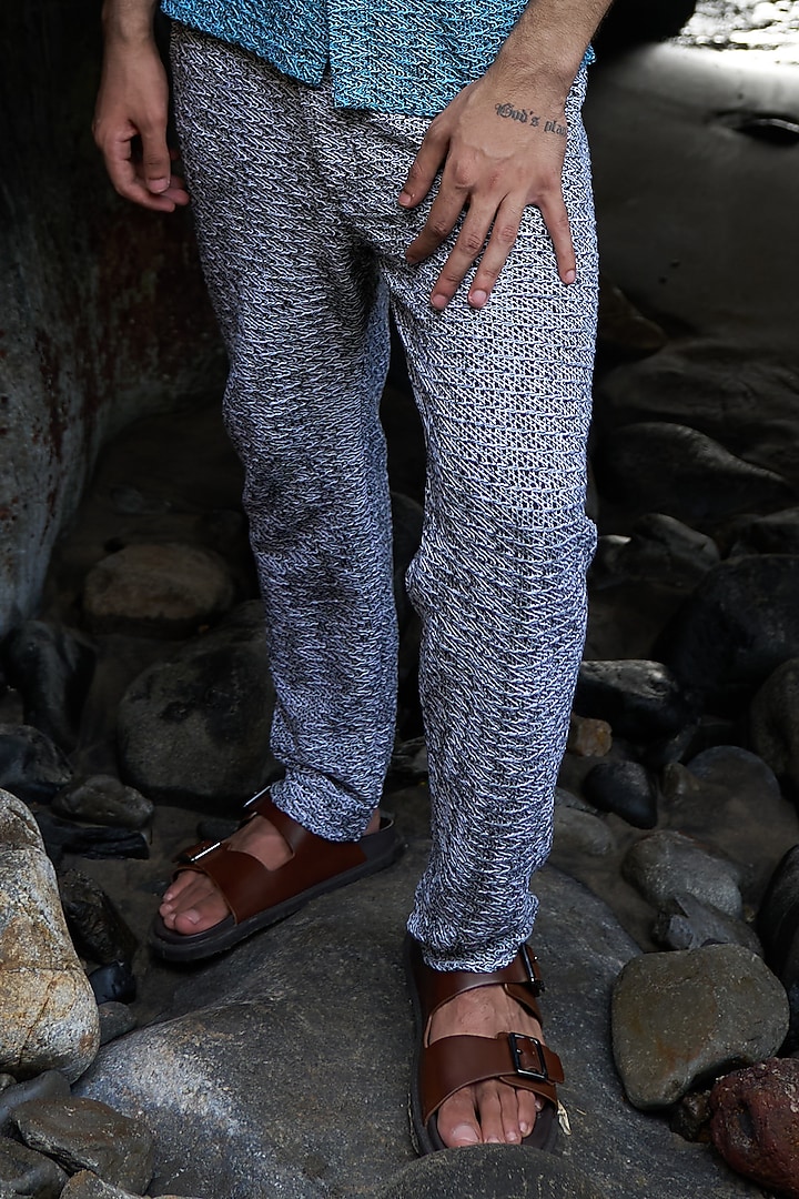 Charcoal Grey Cotton Straight Pants by Dash and Dot Men at Pernia's Pop Up Shop