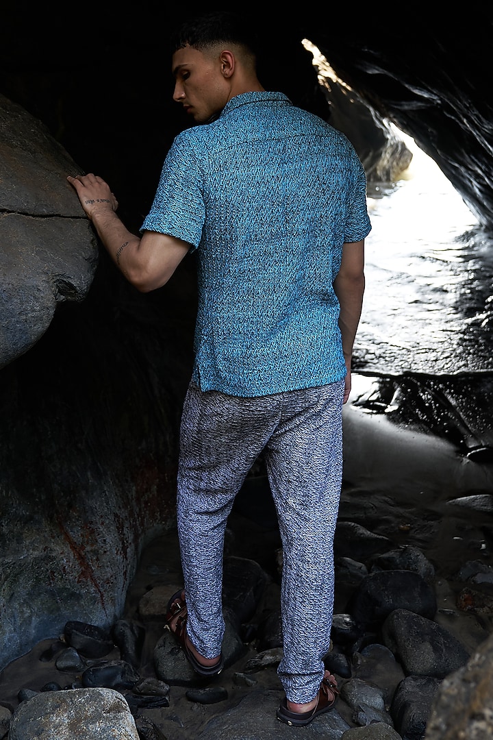 Charcoal Grey Cotton Straight Pants by Dash and Dot Men at Pernia's Pop Up Shop