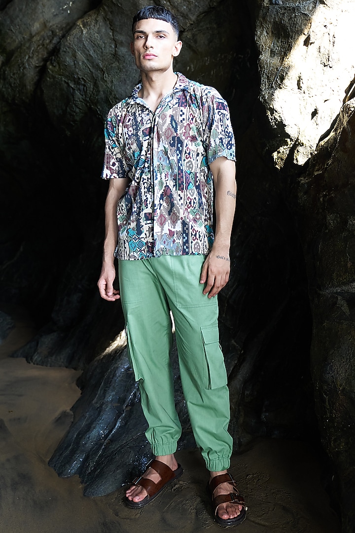 Multi-Colored Recycled Polyester Printed Shirt by Dash and Dot Men