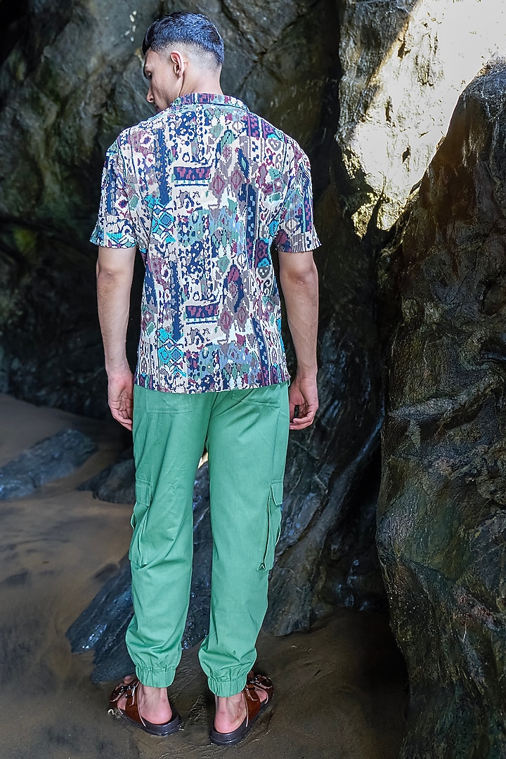 Washed Green Organic Cotton Joggers by Dash and Dot Men at Pernia's Pop Up Shop