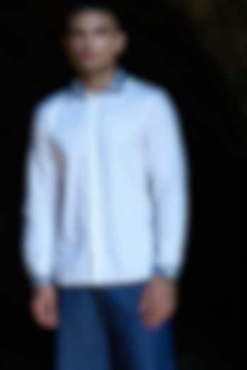 White Cotton Poplin Summer party Shirt by Dash and Dot Men at Pernia's Pop Up Shop