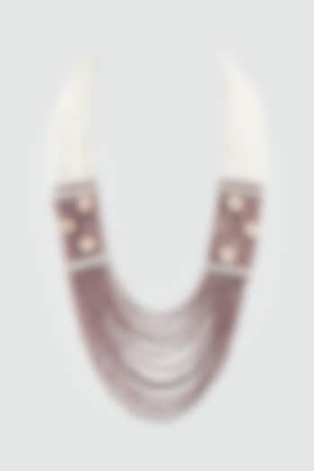 Red & White Crystal & Kidiya Moti Necklace by Desi Bijouu at Pernia's Pop Up Shop