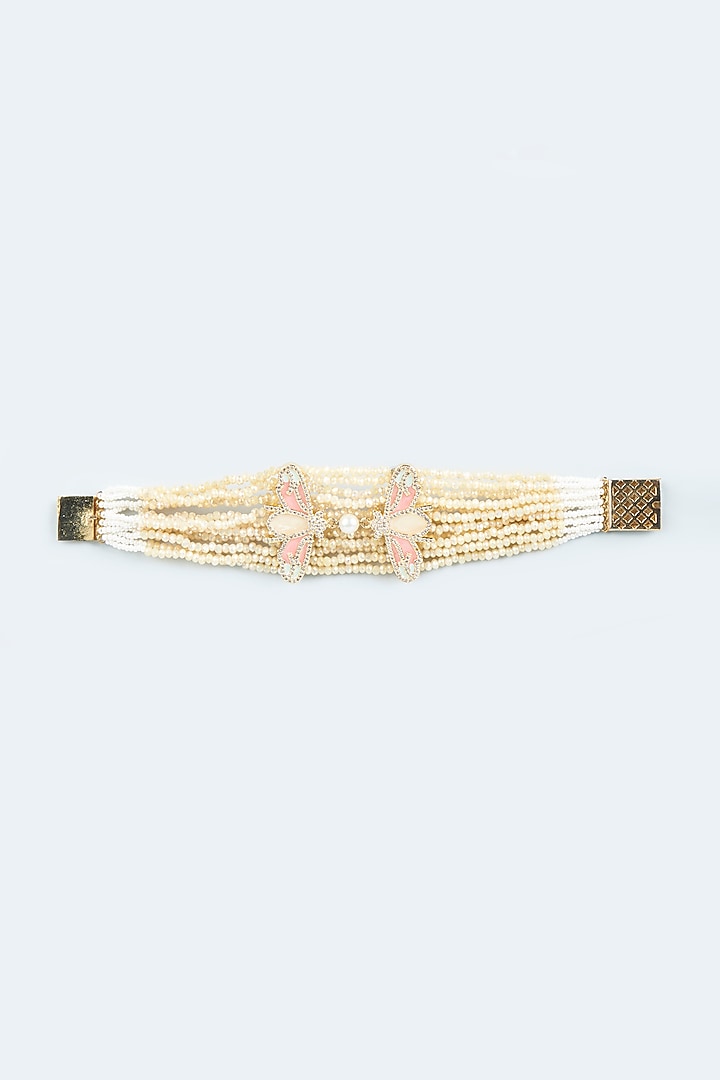 Cream Beaded Bracelet by Desi Bijouu at Pernia's Pop Up Shop