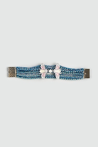 Blue Zircon Butterfly Bracelet by Desi Bijouu