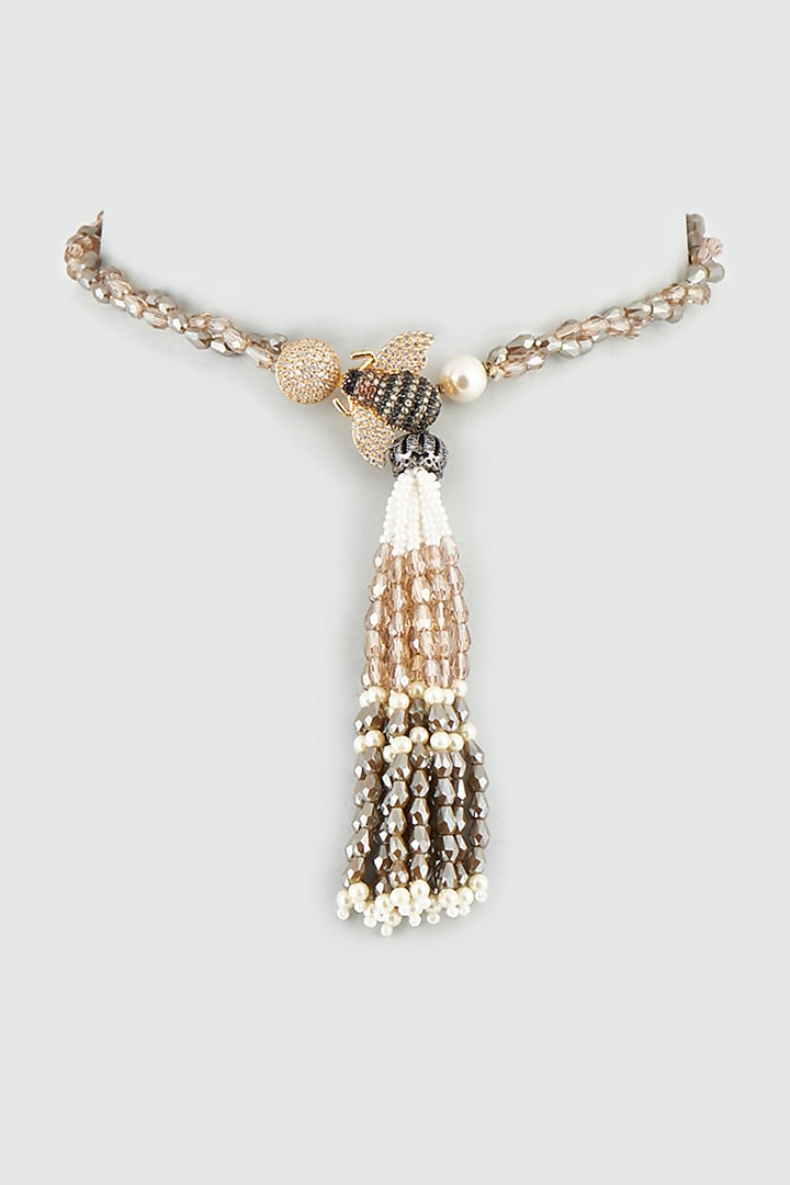 Brown Beaded Necklace by Desi Bijouu at Pernia's Pop Up Shop