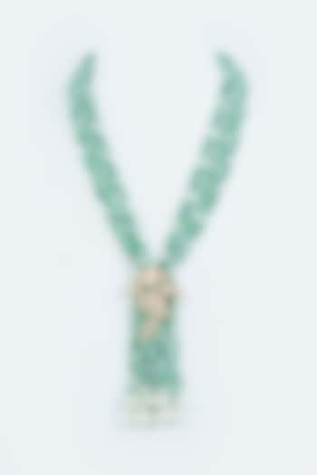 Sea Green Beaded Necklace by Desi Bijouu