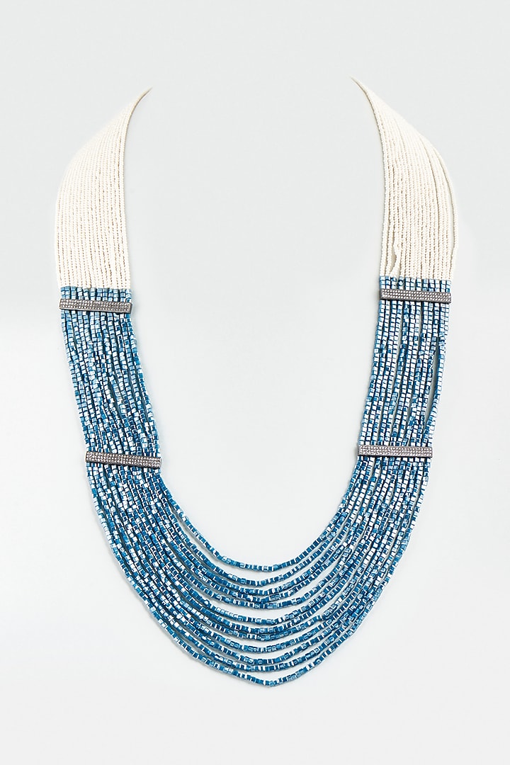 Blue Crystals & Zircons Necklace by Desi Bijouu at Pernia's Pop Up Shop