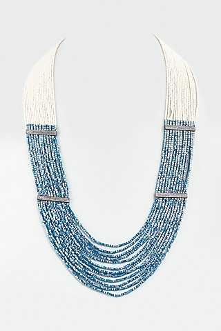 Blue Crystals & Zircons Necklace by Desi Bijouu