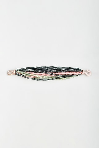 Green & Orange Crystals Bracelet by Desi Bijouu