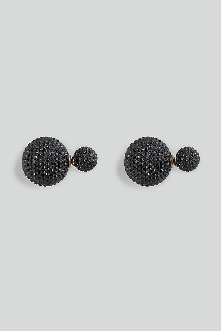 Black Swarovski Stud Earrings by Desi Bijouu