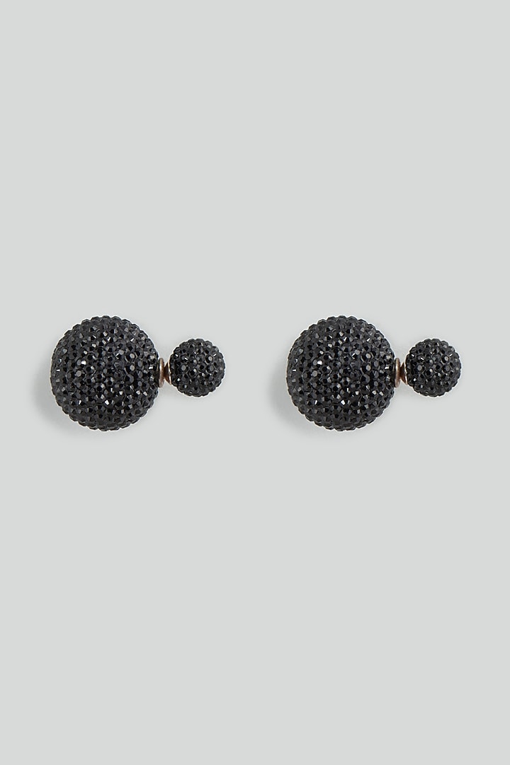 Black Swarovski Stud Earrings by Desi Bijouu at Pernia's Pop Up Shop