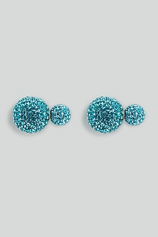 Blue Swarovski Stud Earrings by Desi Bijouu