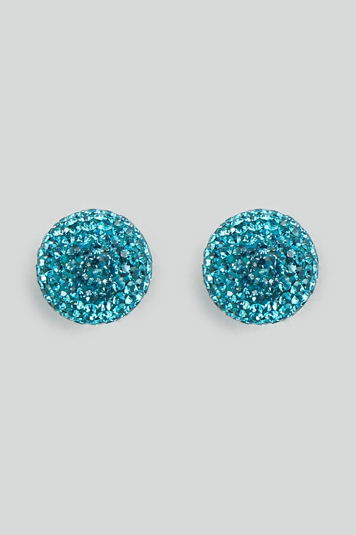 Blue Swarovski Stud Earrings by Desi Bijouu at Pernia's Pop Up Shop