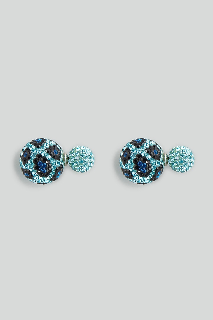 Blue Swarovski Stud Earrings by Desi Bijouu