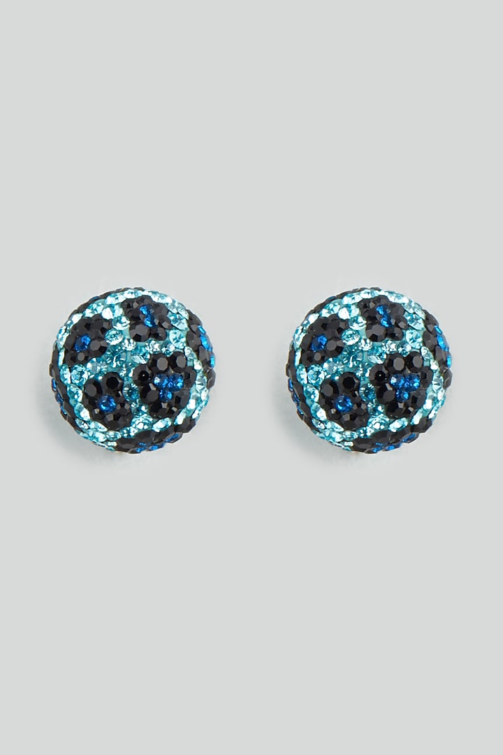 Blue Swarovski Stud Earrings by Desi Bijouu at Pernia's Pop Up Shop