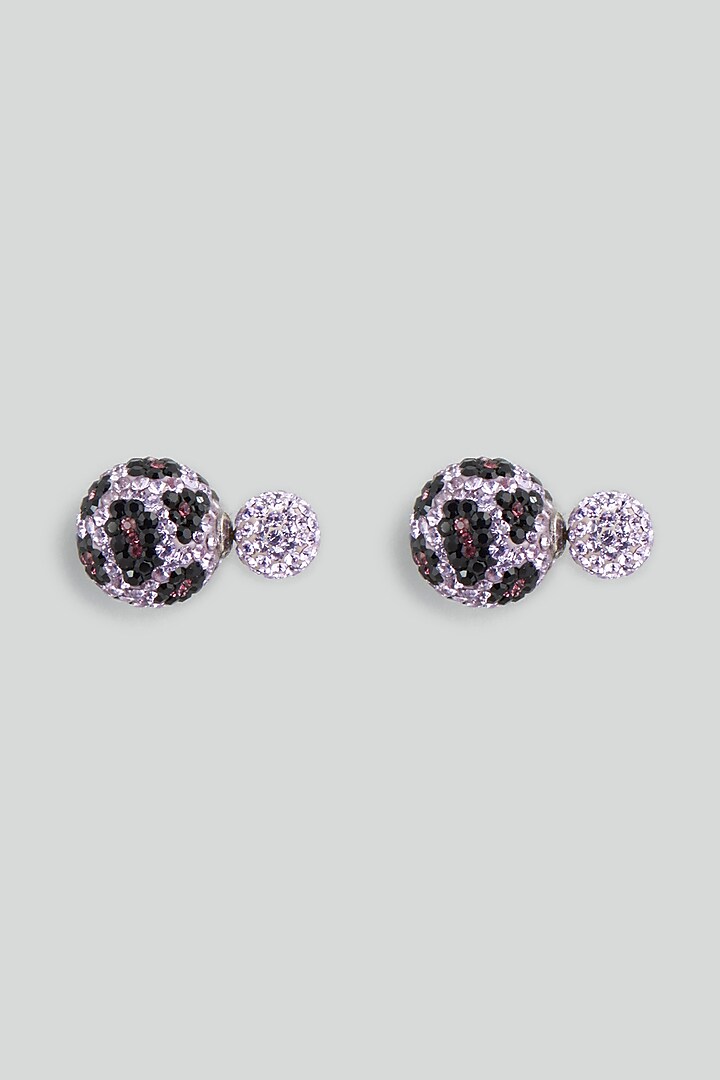 Purple Swarovski Stud Earrings by Desi Bijouu