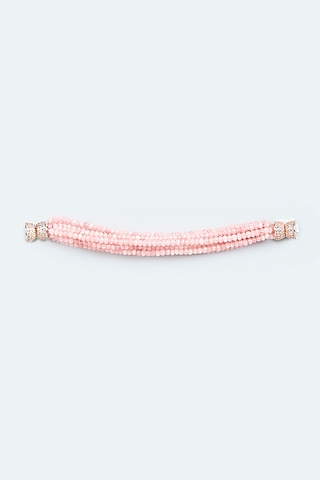 Pink Shaded Beaded Bracelet by Desi Bijouu