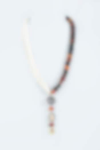 Brown & Black Beaded Necklace by Desi Bijouu at Pernia's Pop Up Shop