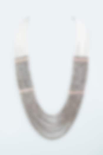 Light Brown Beaded Necklace by Desi Bijouu at Pernia's Pop Up Shop