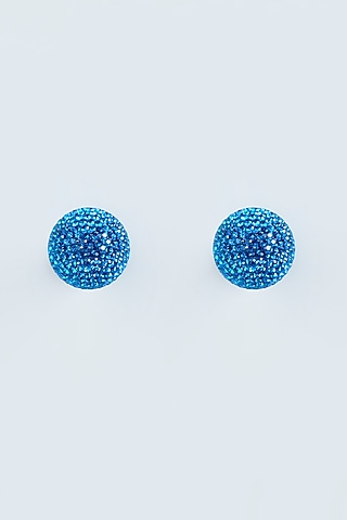 Blue Zircon Stud Earrings by Desi Bijouu