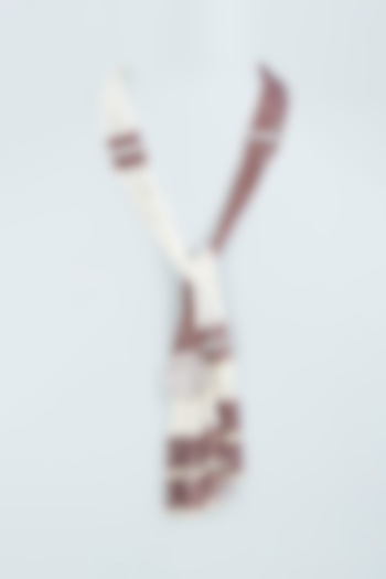 White & Brown Beaded Necklace by Desi Bijouu at Pernia's Pop Up Shop