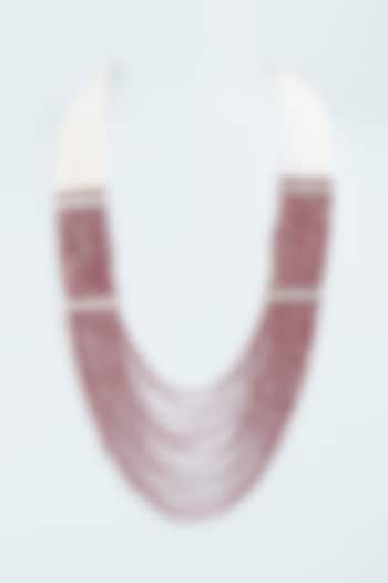 Red & White Beaded Necklace by Desi Bijouu at Pernia's Pop Up Shop