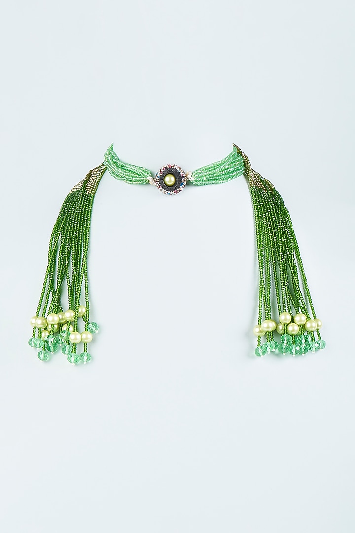 Green Beaded Necklace by Desi Bijouu at Pernia's Pop Up Shop