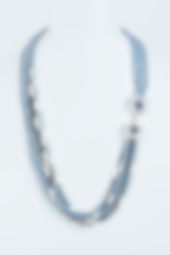 Powder Blue Beaded Mala by Desi Bijouu at Pernia's Pop Up Shop