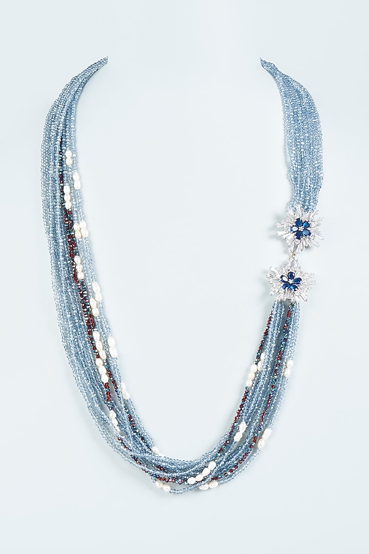 Powder Blue Beaded Mala by Desi Bijouu at Pernia's Pop Up Shop