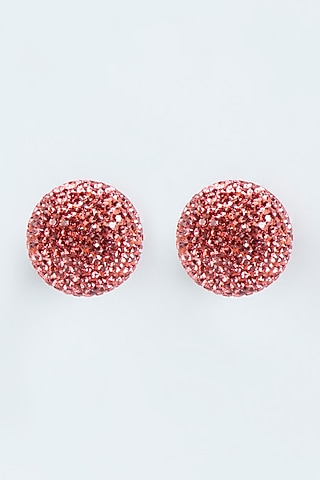 Red Zircon Stud Earrings by Desi Bijouu