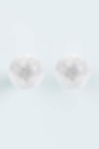 White Zircon Stud Earrings by Desi Bijouu