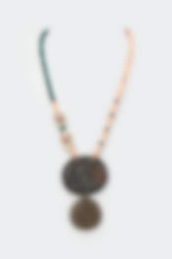 Green Crystal Pendant Necklace by Desi Bijouu