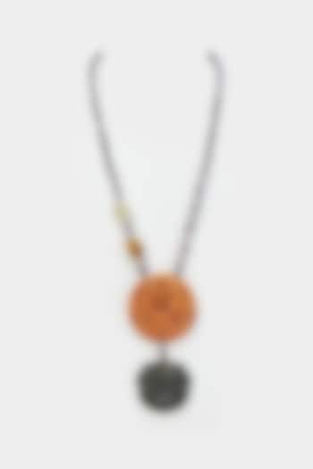 Purple Crystal Pendant Necklace by Desi Bijouu