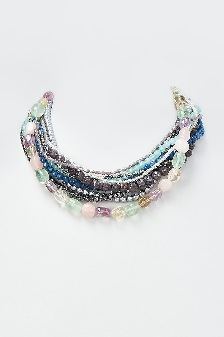 Multi-Colored Crystal Beaded Necklace by Desi Bijouu