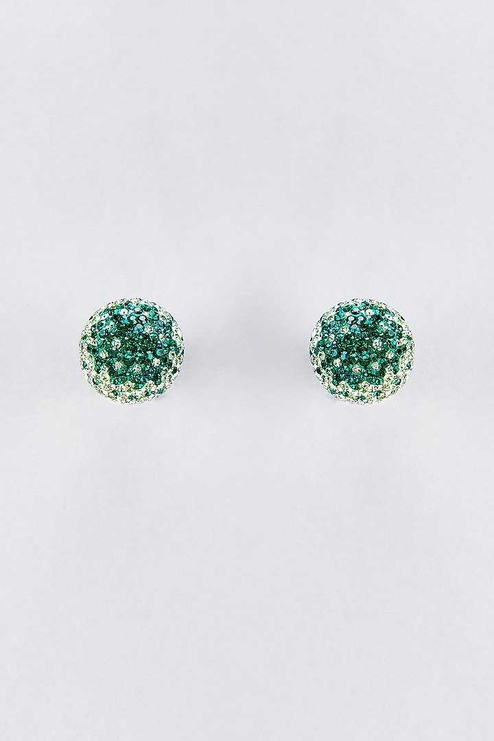 Green Swarovski Stud Earrings by Desi Bijouu at Pernia's Pop Up Shop