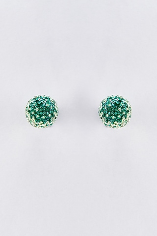 Green Swarovski Stud Earrings by Desi Bijouu