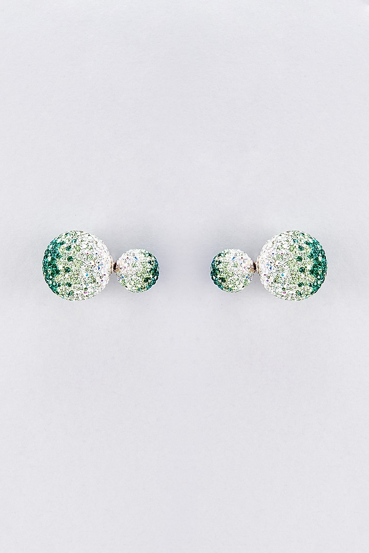 Green Swarovski Stud Earrings by Desi Bijouu at Pernia's Pop Up Shop
