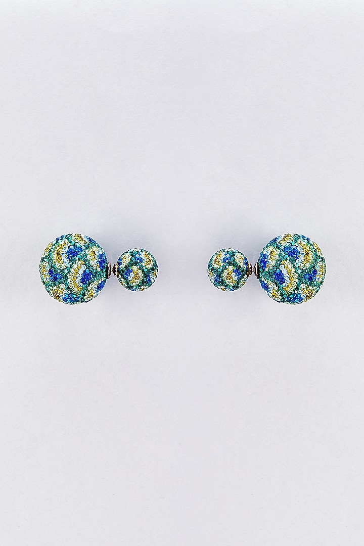 Green Swarovski Stud Earrings by Desi Bijouu at Pernia's Pop Up Shop