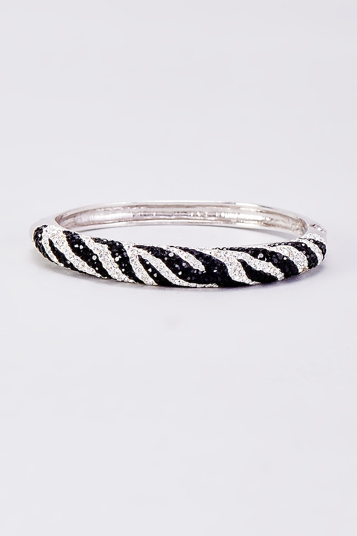 Two Tone Finish Black Swarovski Bracelet by Desi Bijouu at Pernia's Pop Up Shop