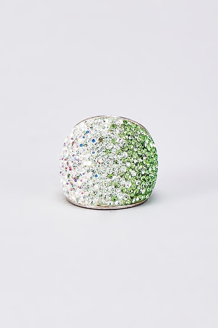 Green Swarovski Ring by Desi Bijouu at Pernia's Pop Up Shop