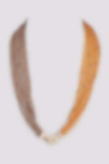 Rose Gold Finish Crystal Necklace by Desi Bijouu at Pernia's Pop Up Shop