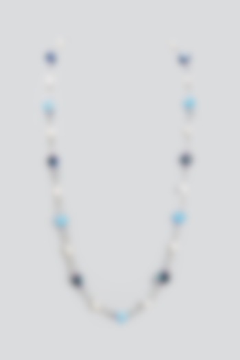 White Finish Swarovski Mala by Desi Bijouu at Pernia's Pop Up Shop