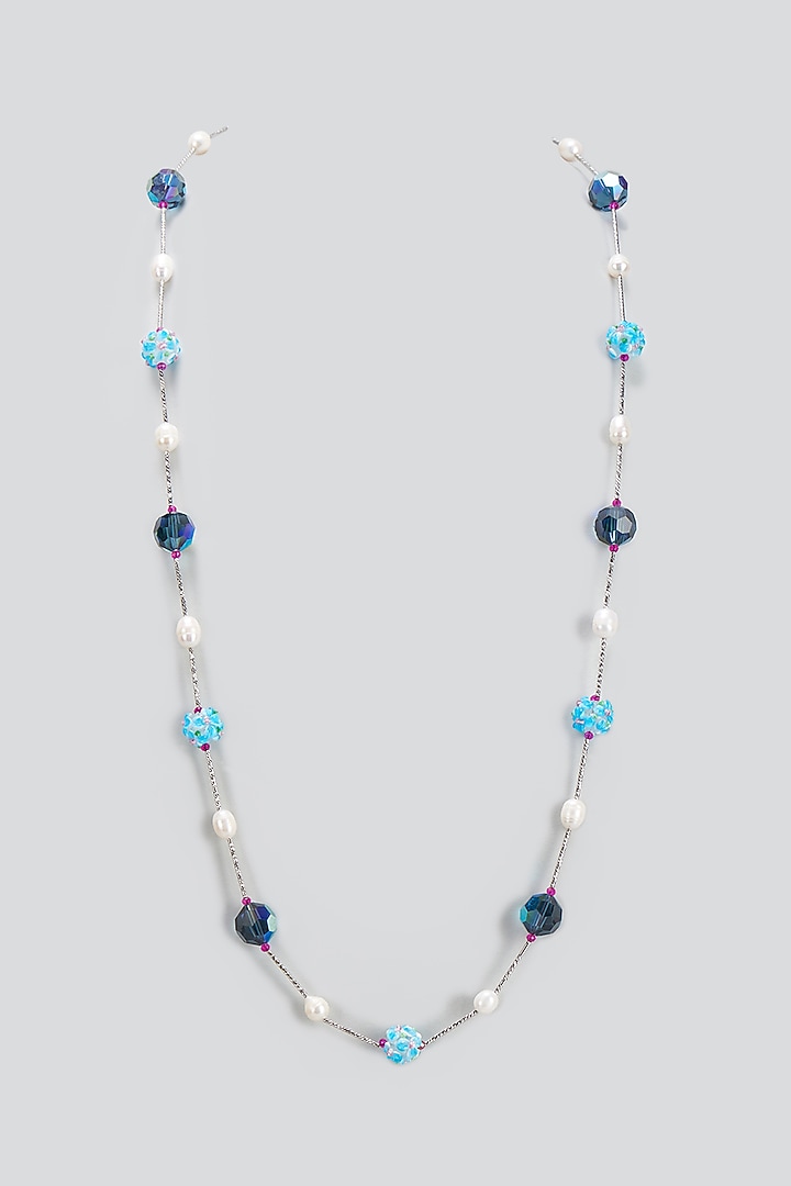 White Finish Swarovski Mala by Desi Bijouu at Pernia's Pop Up Shop