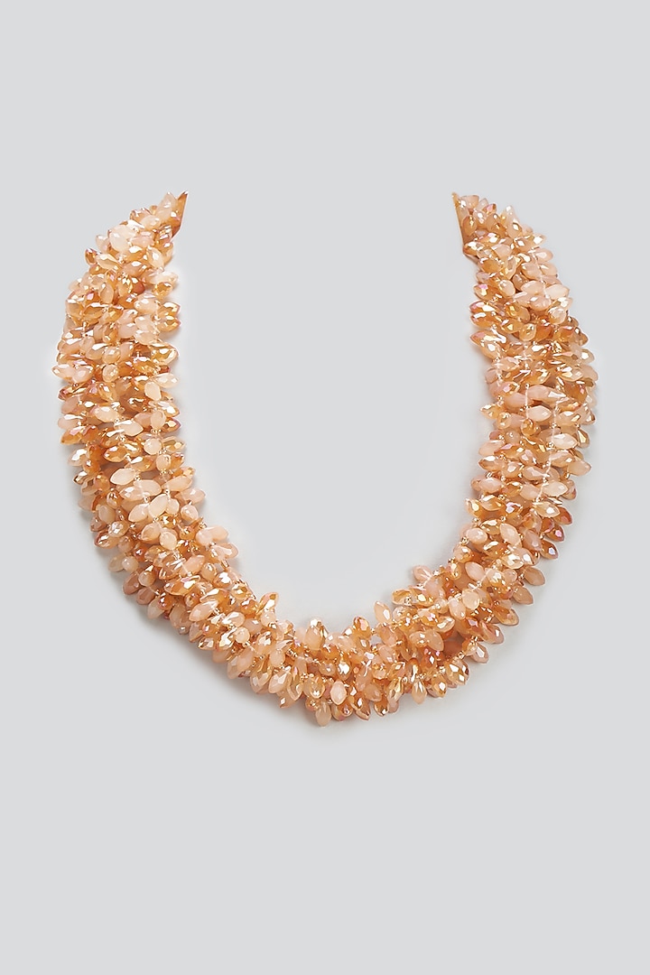 Orange Crystal Layered Necklace by Desi Bijouu at Pernia's Pop Up Shop
