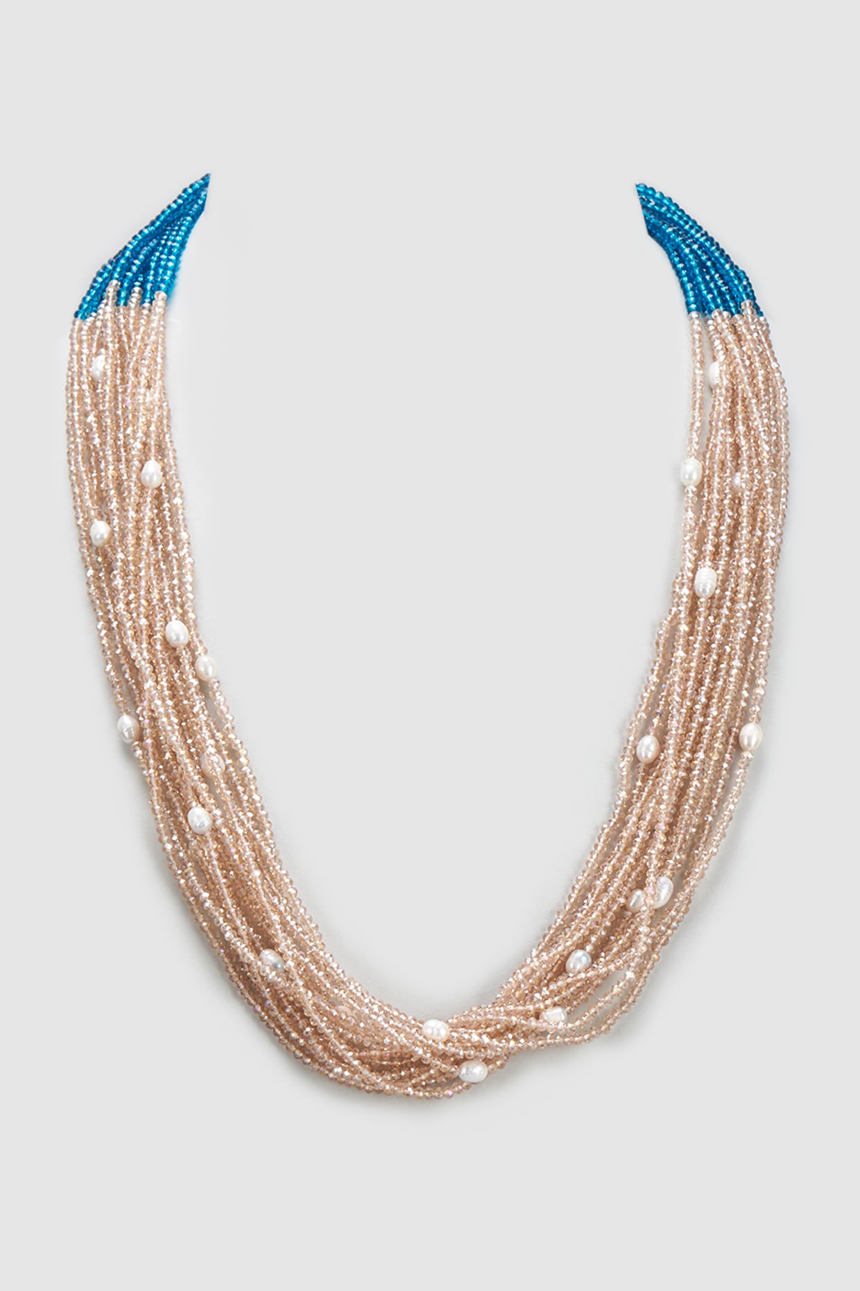 Marchesa Gold Tone Blush Crystal Pearl Collar Necklace | Dillard's