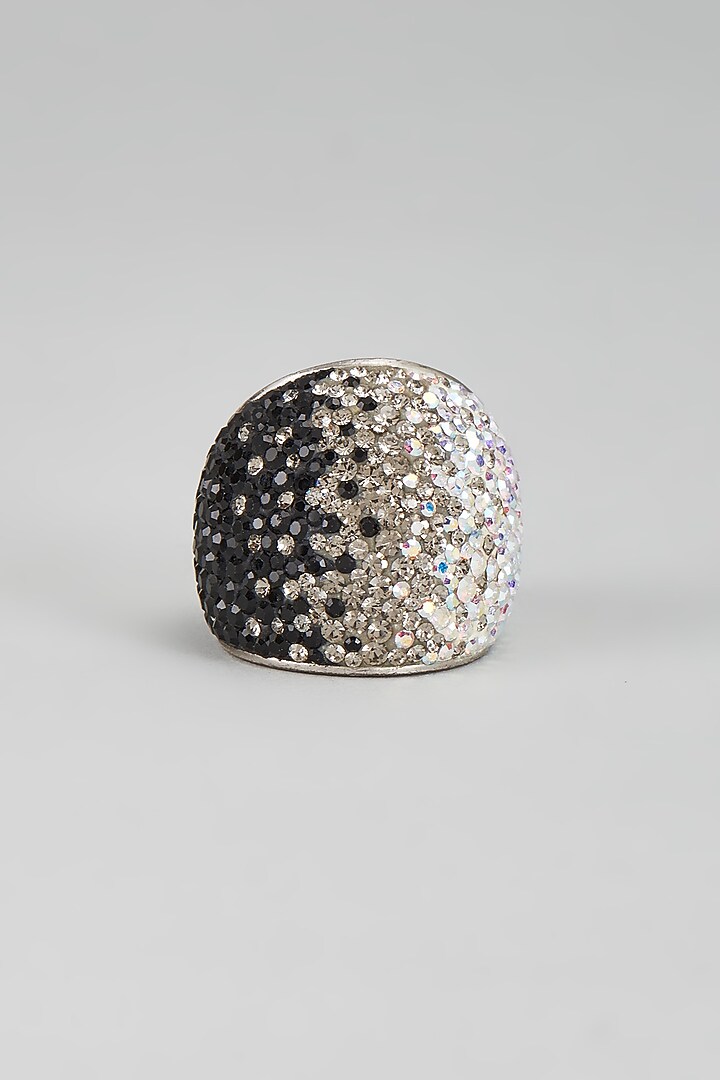 White Finish Swarovski Ring by Desi Bijouu at Pernia's Pop Up Shop