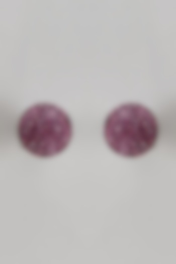 White Finish Swarovski Stud Earrings by Desi Bijouu at Pernia's Pop Up Shop